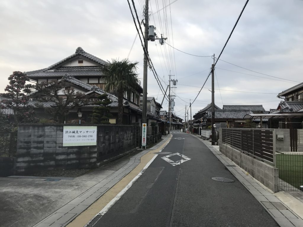 渋江鍼灸マッサージ　湖南側　看板、滋賀県栗東・草津・湖南の鍼灸・オステオパシーは渋江鍼灸マッサージへの湖南市方面からのアクセス